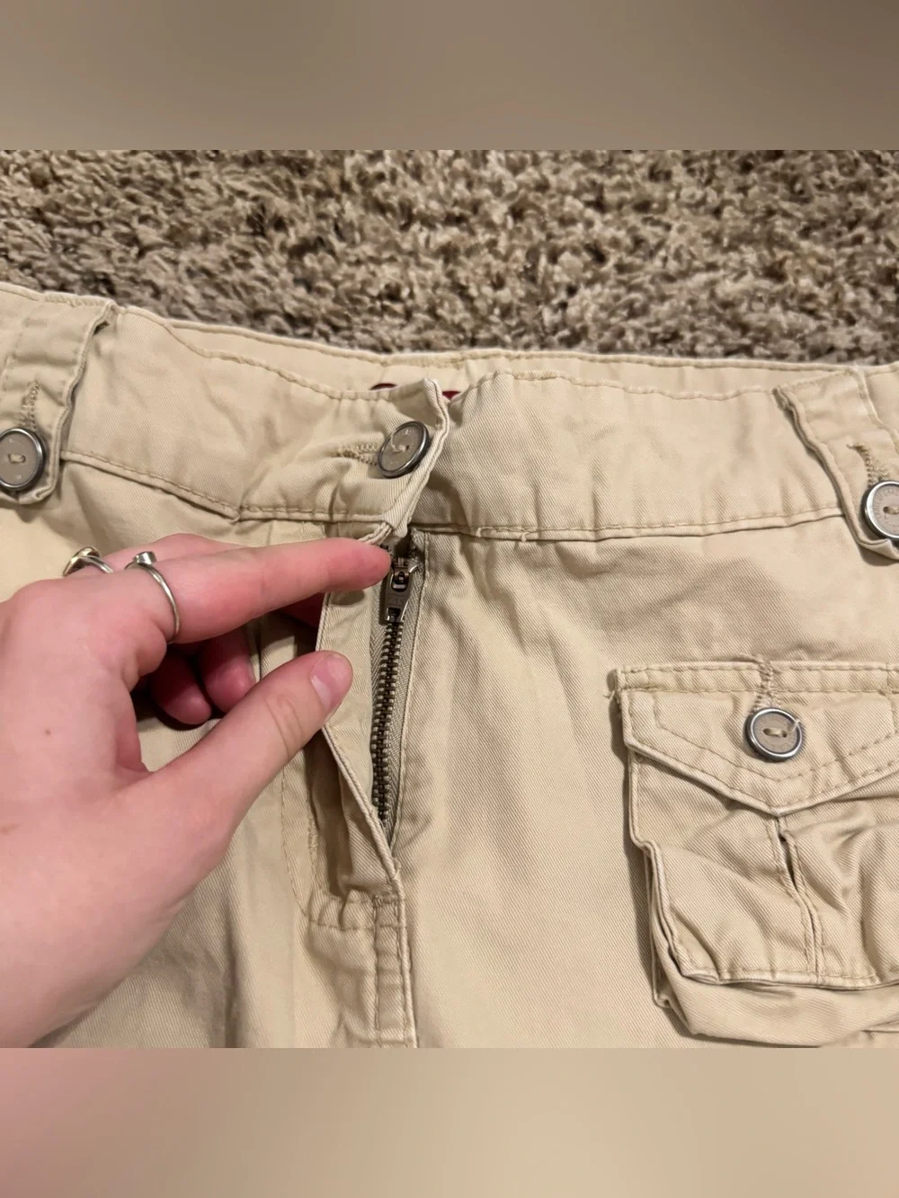 Khaki Cargo Skirt